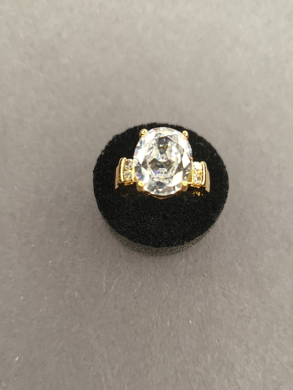 Gold-Tone Clear Crystal Statement Ring - Women Jewelry